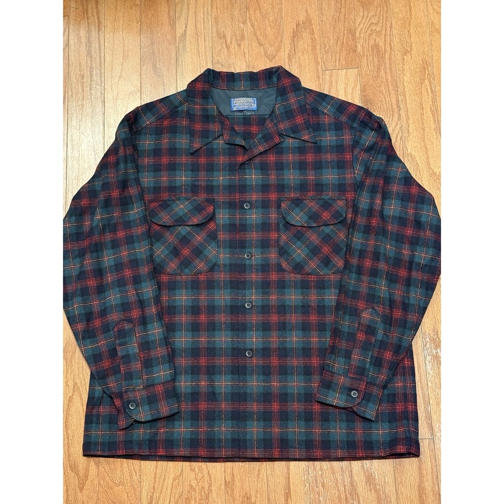 Vintage EUC Pendleton Board Shirt Loop Collar Mens XL Plaid Wool USA